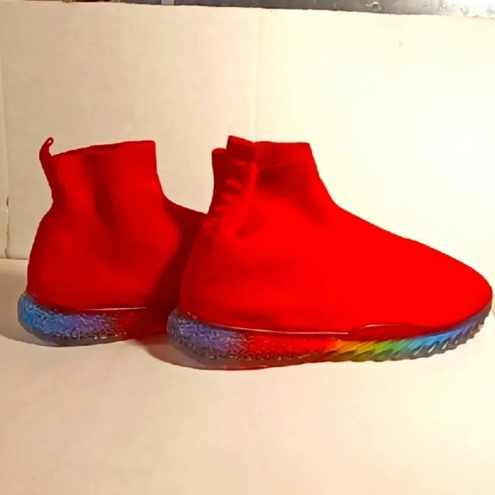 Cape Robbin Stylish Red Sock Sneakers Sz 10